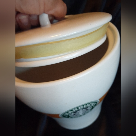 BIG Starbucks Baby! Big Cookie, Biscotti, Coffee Counter Retired Amber Jar W/Lid - Picture 10 of 11